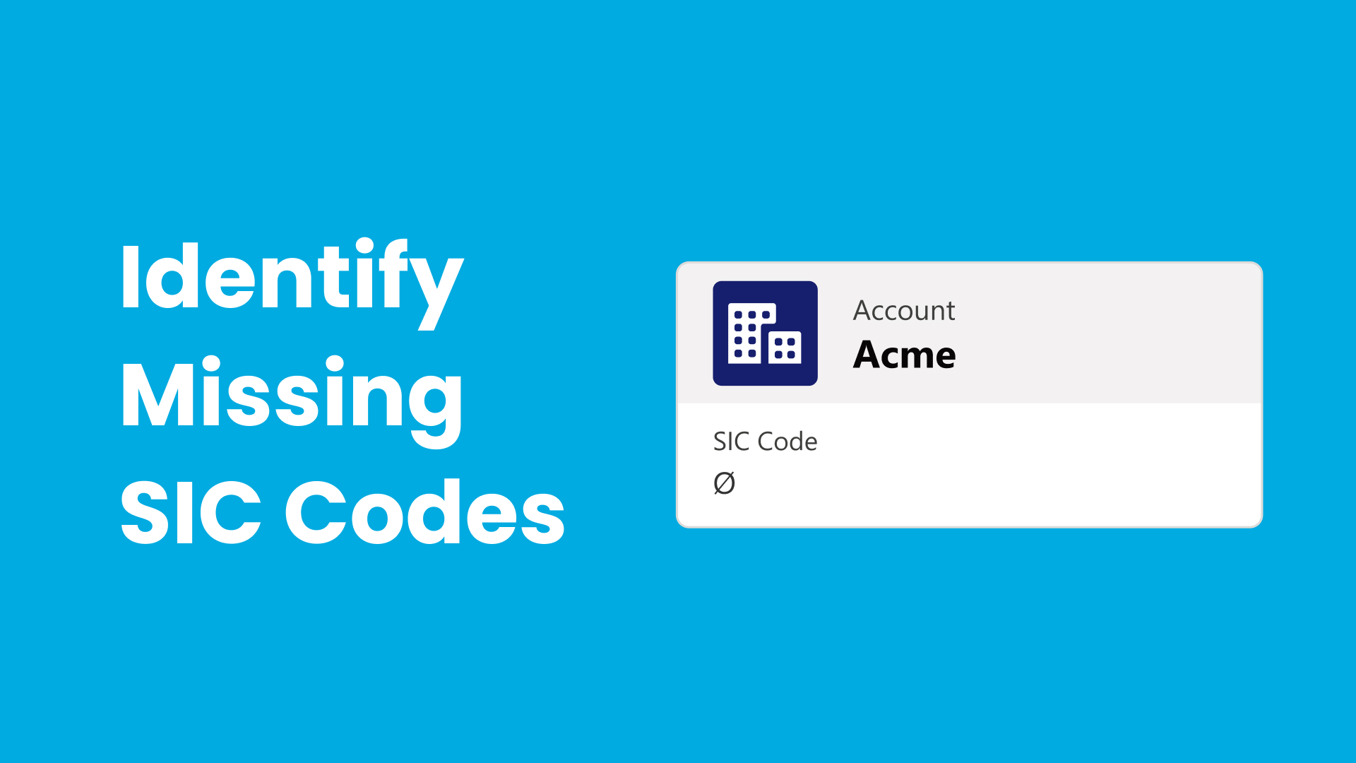 This Delpha use case is designed for detecting missing SIC codes inside Salesforce Accounts and can produce the correct code after engaging with the user.