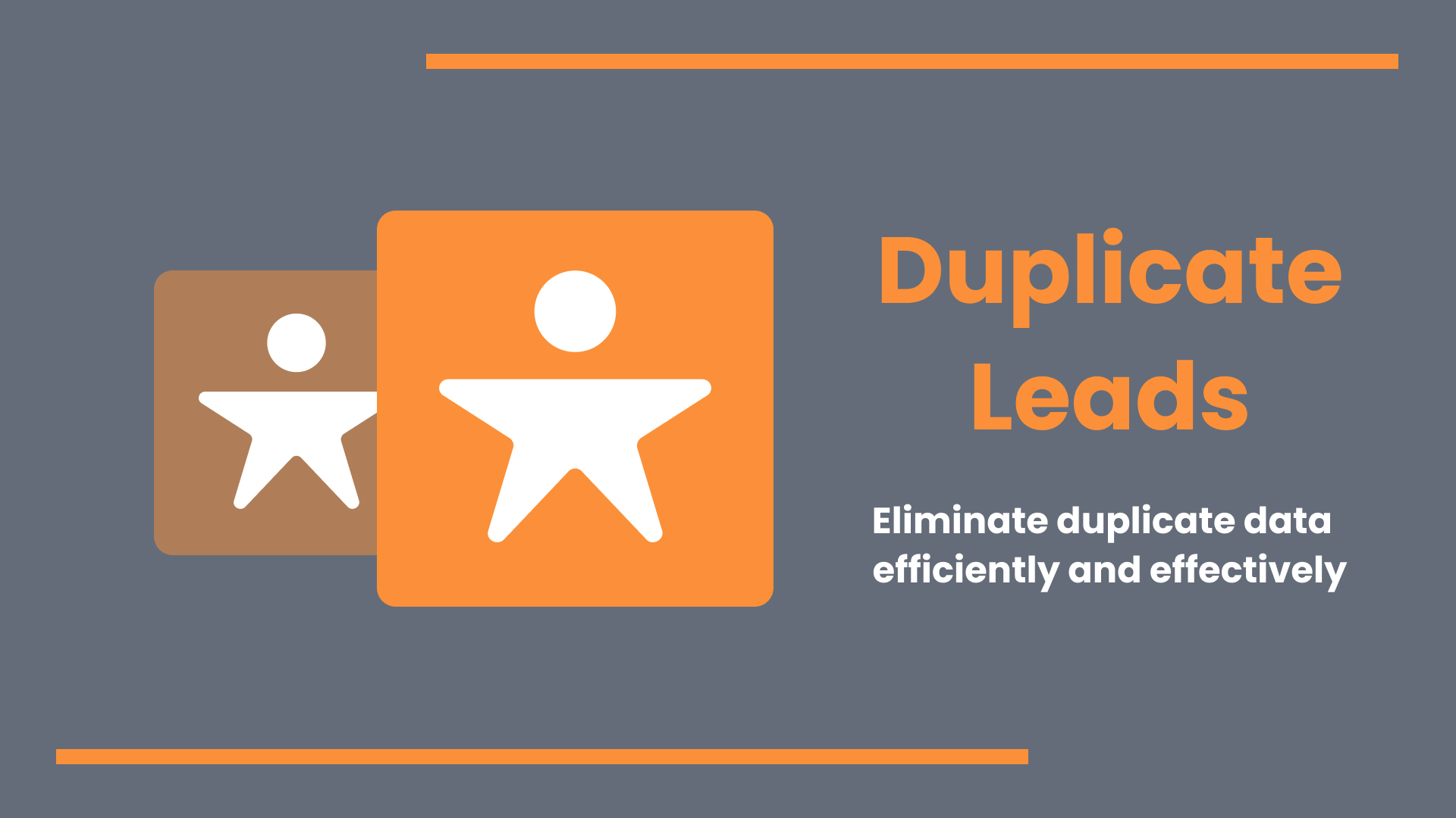 There is a duplicated image that represents the problem that the Delpha Duplicate Lead conversation can detect and resolve for Salesforce Users.